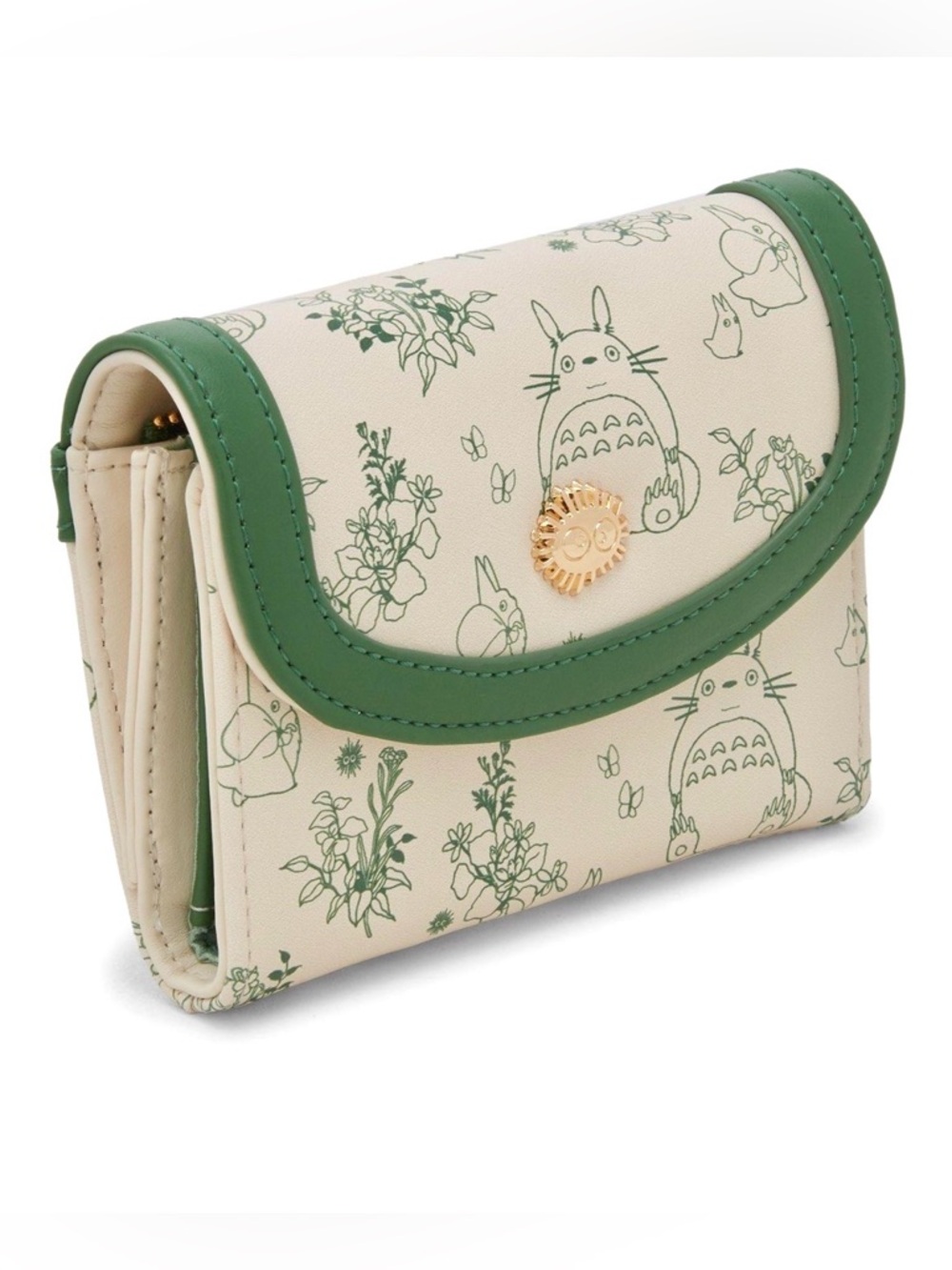 NEW Studio Ghibli Totoro Cream and Green Print Wallet - Picture 6 of 7